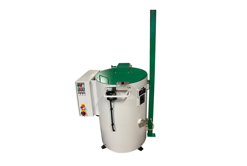 Vue de dessus de la centrifugeuse pour copeaux métalliques de Rimann