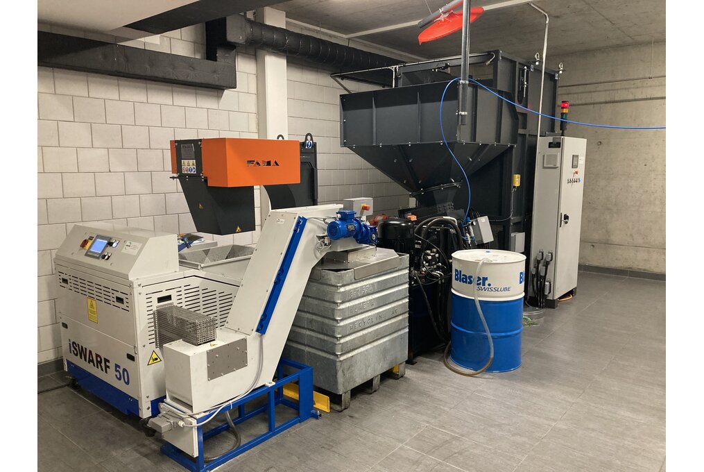 Beispielhafter Aufbau einer Brikettiermaschine für Metallspäne